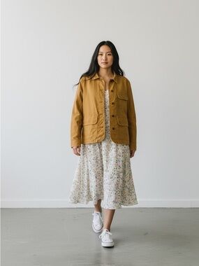 The Great. Mustard Yellow The Range Chore Linen Cotton Lightweight Jacket Medium